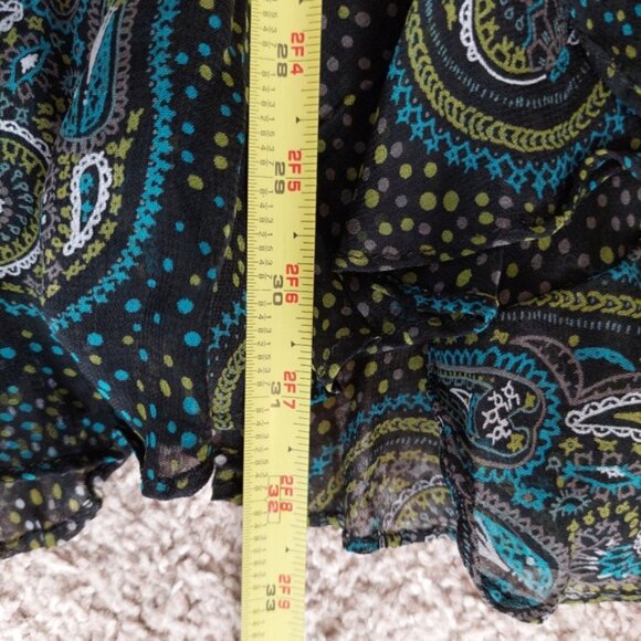 Style & Co Vintage Y2K Paisley Print Asymmetrical Tiered Maxi Skirt Size 10P - Picture 7 of 8